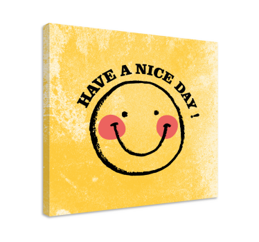 Canvas schilderij woonkamer "fijne dag" smiley - TenStickers