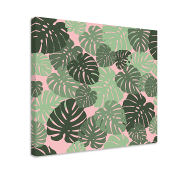 Canvas schilderij bloemen en planten tropische bladmotieven - TenStickers