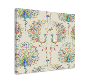 Eclectische tuin en vogels Canvas schilderij - TenStickers