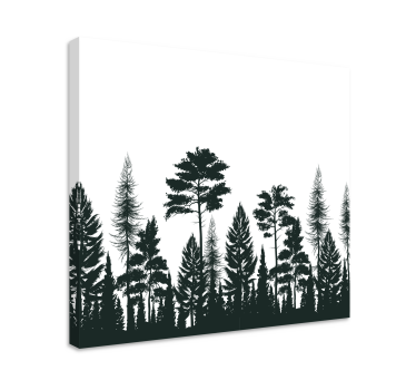 Silhouet van groenblijvende planten Canvas bomen - TenStickers