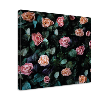 Canvas bloemen Rood roze bloemen - TenStickers