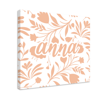 Canvas schilderij planten Roze vintage bladerenpatroon - TenStickers