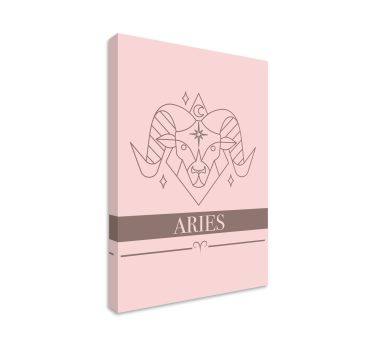 Canvas schilderij slaapkamer Ram roze kaart sterrenbeeld ontwerp - TenStickers