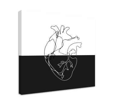 Geometrische canvas schilderij Geometrische hart lineart - TenStickers