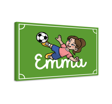 Meisje voetballer met naam - TenStickers
