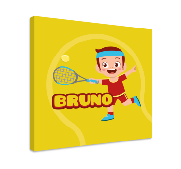 Tennisser met naam Canvas schilderij kinderen - TenStickers