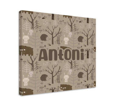 Canvas schilderij baby's schattige bosdieren - TenStickers