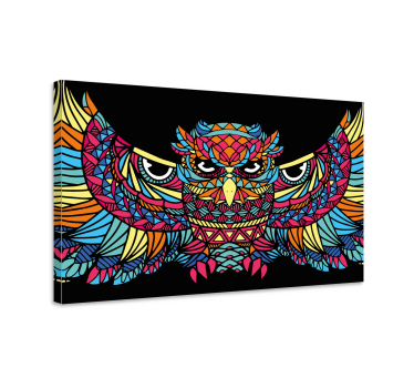 Canvas schilderij vogels Geometrische-dieren dappere uil - TenStickers