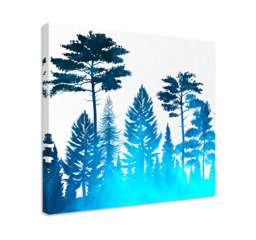 Canvas bomen silhouet boslandschap - TenStickers