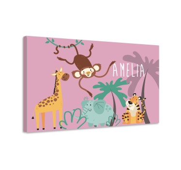 Canvas schilderij dieren jungle dieren vrienden - TenStickers