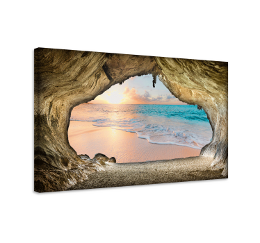 Canvas landschap grottenstrand uitzicht - TenStickers