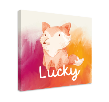 Canvas schilderij vos met naam - TenStickers