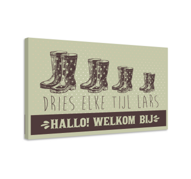 Laarsen welkom familienaam canvas - TenStickers