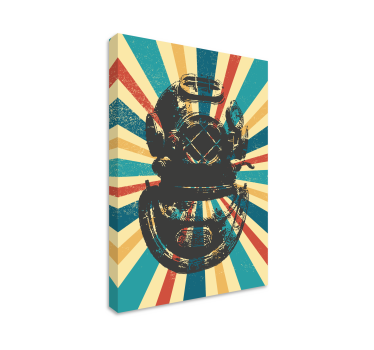 Vintage scuba duiker canvas - TenStickers