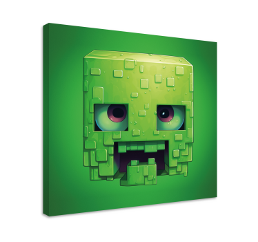 Groen videospel pixel wezen canvas - TenStickers