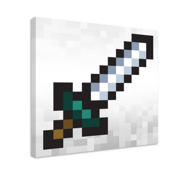 Pixel Zwaard videogames canvas schilderij - TenStickers