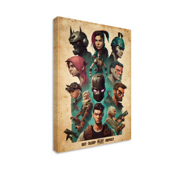 Collage van epische personages videospel - TenStickers