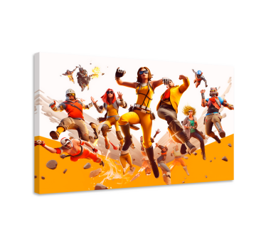 Vliegende aanval personages games canvas - TenStickers