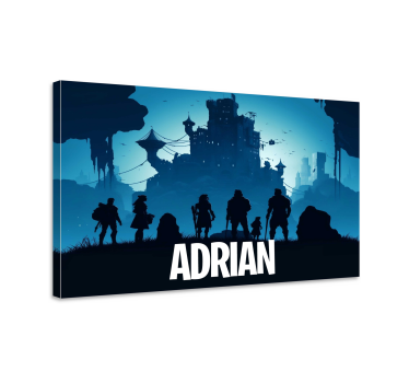 Blauwe epische kasteel videogames canvas - TenStickers