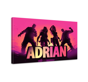 Dansende karakters games canvas en naam - TenStickers