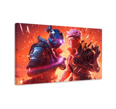 Epische gevecht videogames canvas schilderij - TenStickers