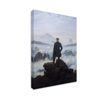 Wandelaar boven de zee canvas schilderij - TenStickers
