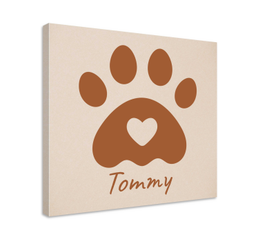 Poot met naam Gepersonaliseerde canvas schilderij - TenStickers