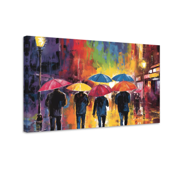 Geschilderde parasol Canvas schilderij mens - TenStickers