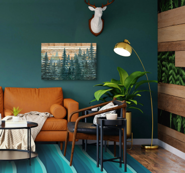 Majestueus dennenbos Canvas schilderij woonkamer - TenStickers