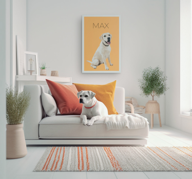 Huisdier portret Canvas schilderij met naam - TenStickers