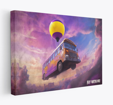 Vliegende bus videospel wereld canvas - TenStickers