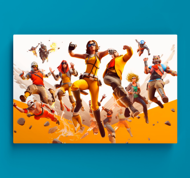 Vliegende aanval personages games canvas - TenStickers