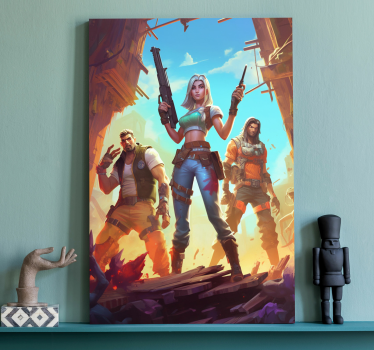 Krijgers in een verlaten plaats games canvas - TenStickers
