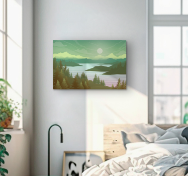 Canvas schilderij bomen Rivier en natuur - TenStickers