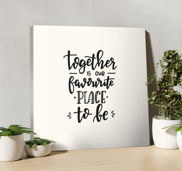 Liefdevolle tekst samen zijn canvas schilderij - TenStickers