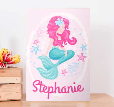 Aangepaste zeemeermin Canvas schilderij kinderkamer - TenStickers