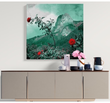 Bergroos Canvas landschap - TenStickers