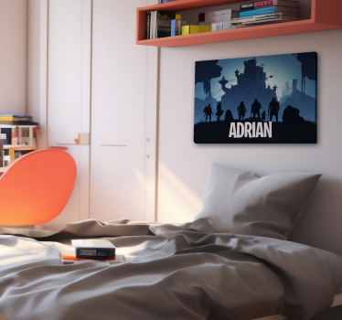 Blauwe epische kasteel videogames canvas - TenStickers