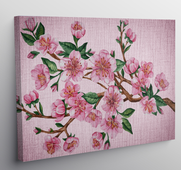 Bloeiende kersentak Canvas schilderij bloemen en planten - TenStickers