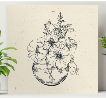 Bloempot arrangement Canvas schilderij bloemen en planten - TenStickers