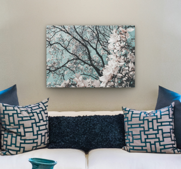 Canvas bloemen Elegante stijl japanse kersenbloesem - TenStickers