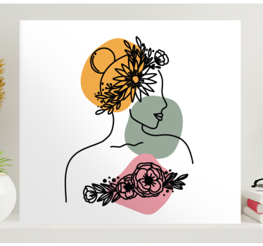 Canvas bloemen Geweldige vrouw bloem gezicht - TenStickers