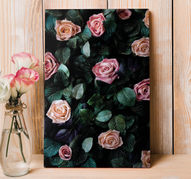 Canvas bloemen Rood roze bloemen - TenStickers