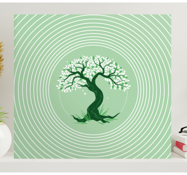 Canvas bomen gedraaide groene boom - TenStickers