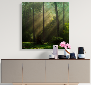 Canvas bomen stralend boslandschap - TenStickers