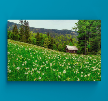 Canvas landschap charmante plattelands cabin - TenStickers