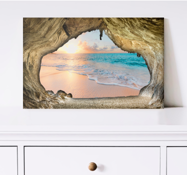 Canvas landschap grottenstrand uitzicht - TenStickers