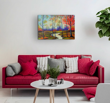Canvas landschap herfst rivierlandschap - TenStickers