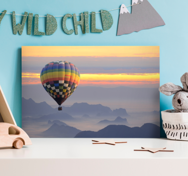 Canvas landschap kleurrijke luchtballon - TenStickers