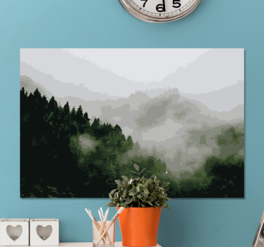 Canvas landschap mistige bergwoud - TenStickers